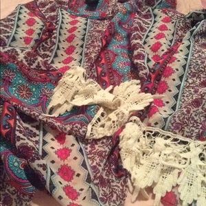 Long sleeve blouse with open back